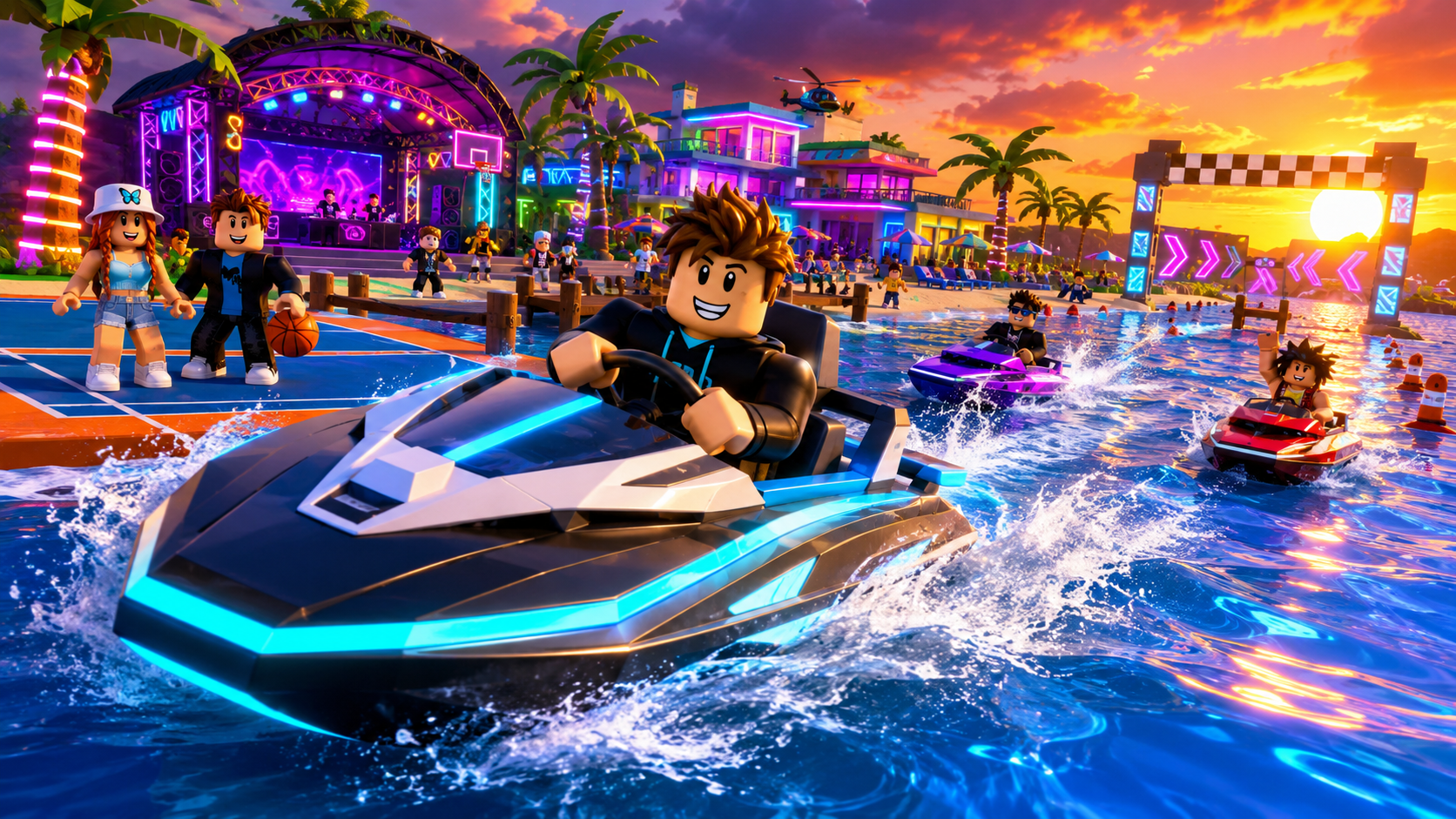 Racing Boat and Social Event Icon